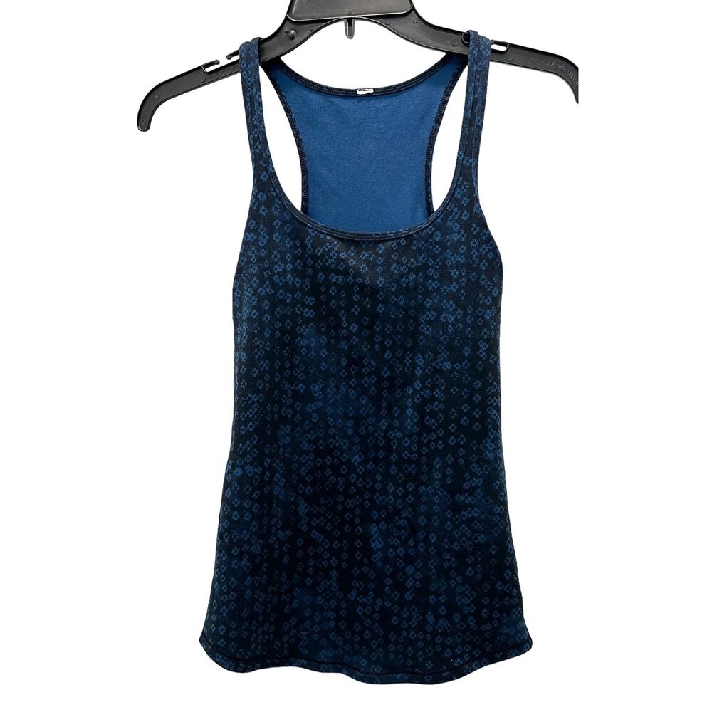 Lululemon Limited edition print blue black racerback tank xxs
